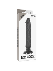 Vibratore Basecock Realistico 2-1 Nero 20 Cm - BASECOCK - Dildo Realistici | erosidea.com