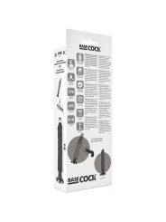 Vibratore Basecock Realistico 2-1 Nero 20 Cm - BASECOCK - Dildo Realistici | erosidea.com