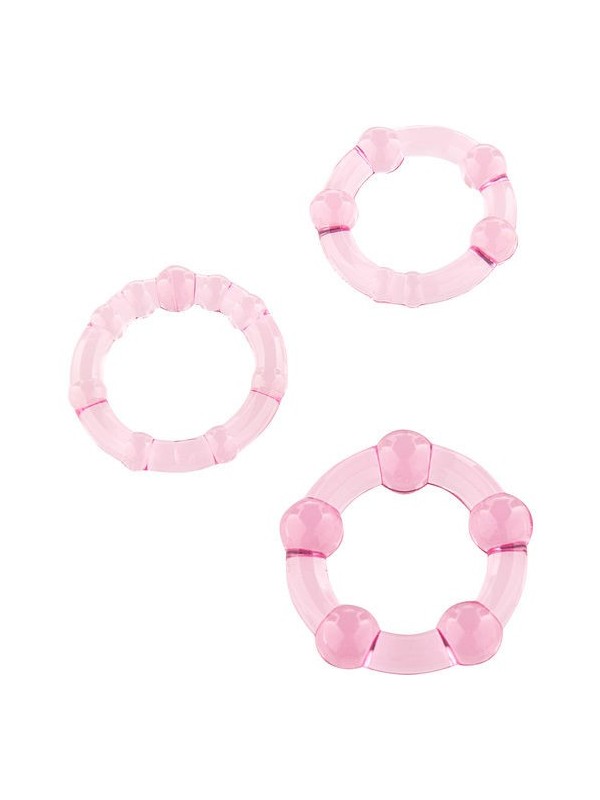 Seven Creations - Set Di Tre Anelli Per Pene Rosa - SEVEN CREATIONS - Anelli Fallici | erosidea.com