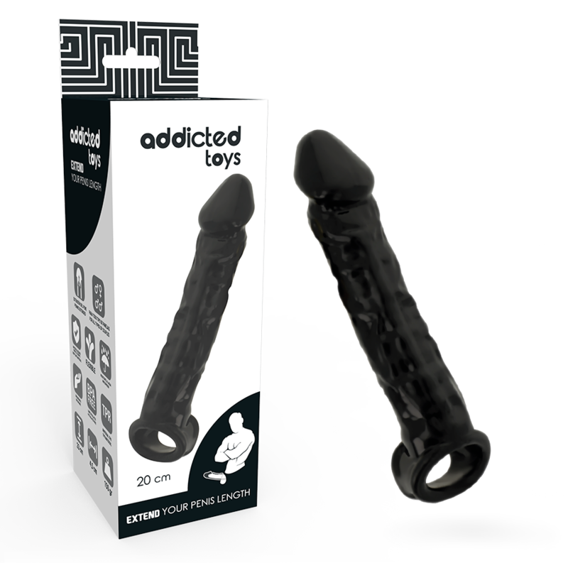 Addicted Toys - Estensione Dong Nera - Addicted Toys - Guaine e Prolunghe | erosidea.com