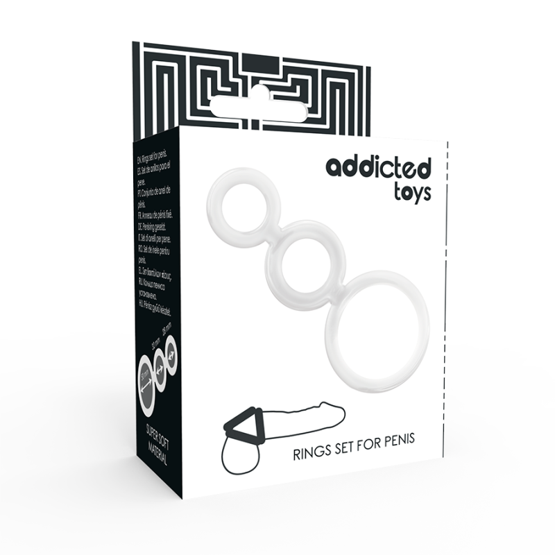 Addicted Toys - Set Di Anelli Per Pene Trasparente - Addicted Toys - Anelli Fallici | erosidea.com