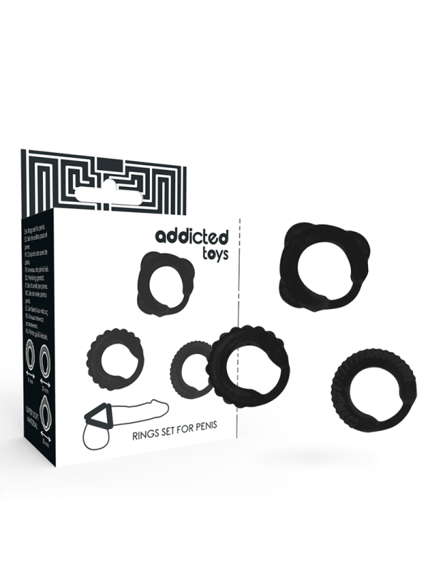 Addicted Toys - Set C-Ring Nero - Addicted Toys - Anelli Fallici | erosidea.com