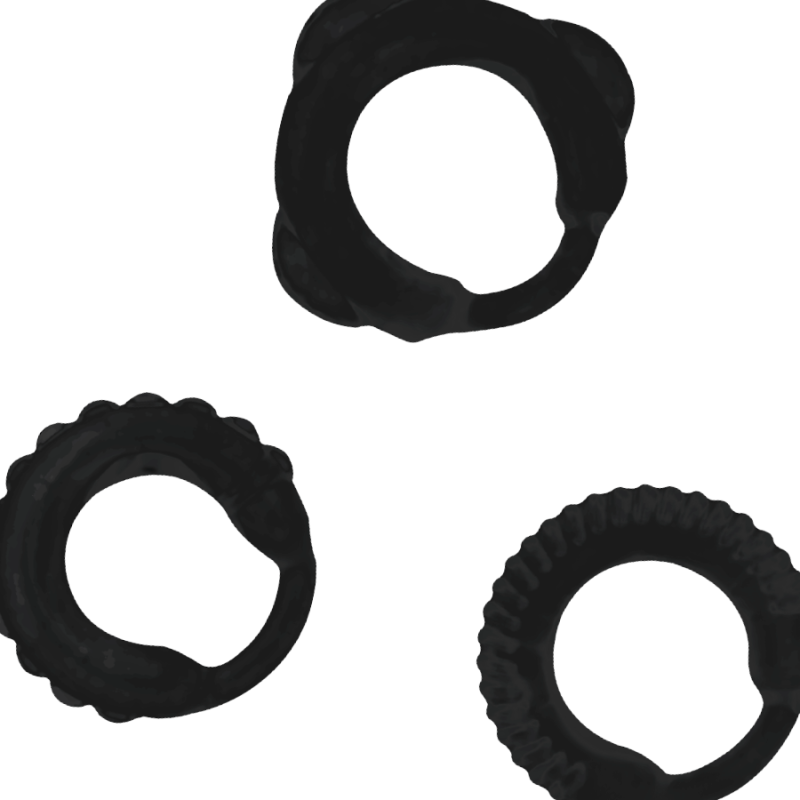 Addicted Toys - Set C-Ring Nero - Addicted Toys - Anelli Fallici | erosidea.com