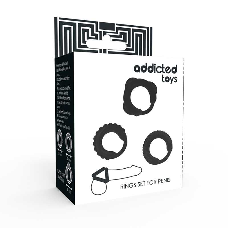 Addicted Toys - Set C-Ring Nero - Addicted Toys - Anelli Fallici | erosidea.com
