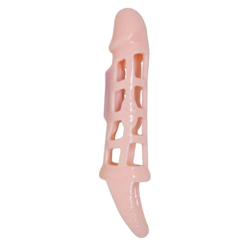 Copertura Estensore Prolunga Pene Con Vibrazione E Cinturino Naturale 13.5 Cm - BAILE FOR HIM - Guaine e Prolunghe | erosidea.com