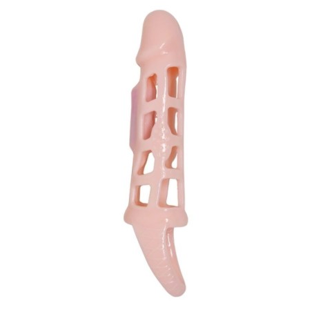 Copertura Estensore Prolunga Pene Con Vibrazione E Cinturino Naturale 13.5 Cm - BAILE FOR HIM - Guaine e Prolunghe | erosidea.com