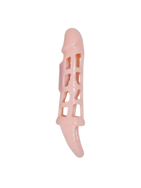 Copertura Estensore Prolunga Pene Con Vibrazione E Cinturino Naturale 13.5 Cm - BAILE FOR HIM - Guaine e Prolunghe | erosidea.com