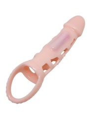 Copertura Estensore Prolunga Pene Con Vibrazione E Cinturino Naturale 13.5 Cm - BAILE FOR HIM - Guaine e Prolunghe | erosidea.com