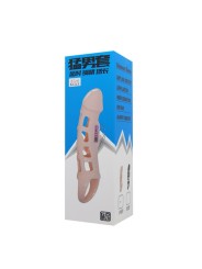 Copertura Estensore Prolunga Pene Con Vibrazione E Cinturino Naturale 13.5 Cm - BAILE FOR HIM - Guaine e Prolunghe | erosidea.com