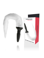 Darkness - Plug Anale In Silicone Con Coda Bianca - DARKNESS ANAL - Plug e Catene Anali | erosidea.com