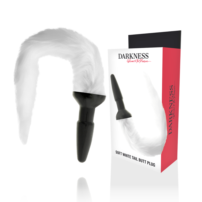 Darkness - Plug Anale In Silicone Con Coda Bianca - DARKNESS ANAL - Plug e Catene Anali | erosidea.com