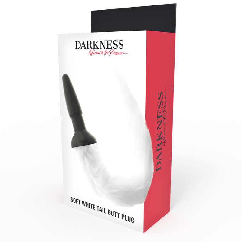 Darkness - Plug Anale In Silicone Con Coda Bianca - DARKNESS ANAL - Plug e Catene Anali | erosidea.com