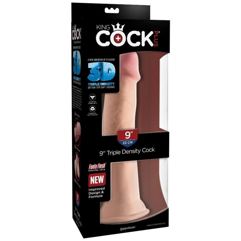 King Cock - Dildo Tripla Densit 23 Cm - KING COCK PLUS - Dildo Realistici | erosidea.com