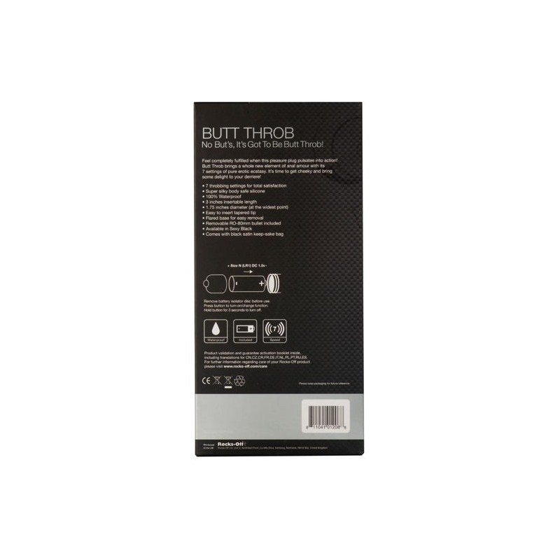 Rocks-Off - Stimolatore P-Point But Throb 7 Velocit Nero - ROCKS-OFF - Plug e Catene Anali | erosidea.com