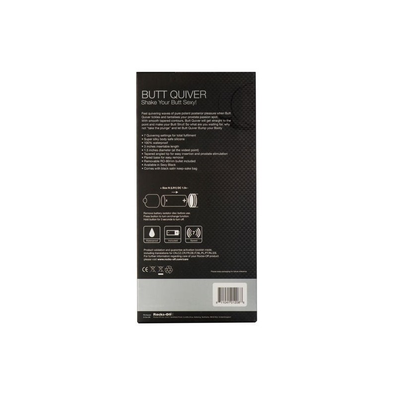 Rocks-Off - Stimolatore Butt Quiver P-Point 7 Velocit Nero - ROCKS-OFF - Plug e Catene Anali | erosidea.com