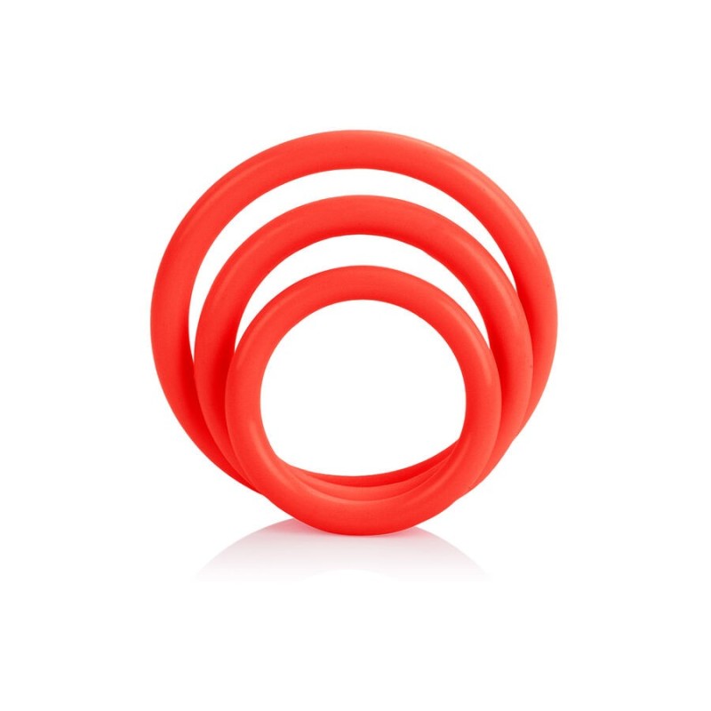 California Exotics - Set Tri-Anelli Rosso - CALIFORNIA EXOTICS - Anelli Fallici | erosidea.com