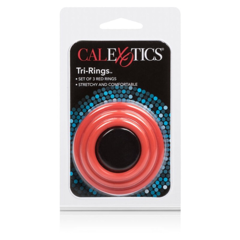 California Exotics - Set Tri-Anelli Rosso - CALIFORNIA EXOTICS - Anelli Fallici | erosidea.com