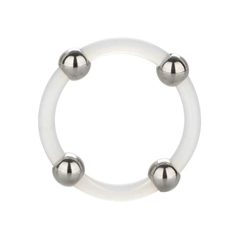 California Exotics - Anello In Silicone Con Perline In Acciaio L - CALIFORNIA EXOTICS - Anelli Fallici | erosidea.com
