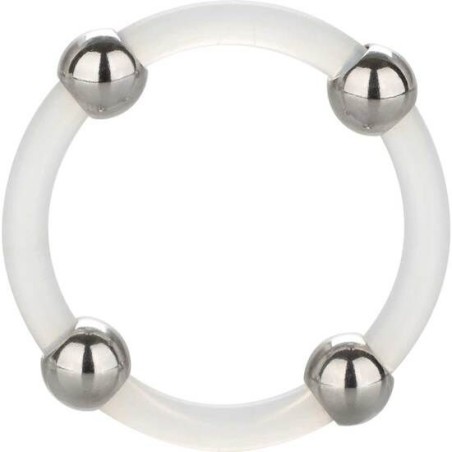 California Exotics - Anello In Silicone Con Perline In Acciaio L - CALIFORNIA EXOTICS - Anelli Fallici | erosidea.com