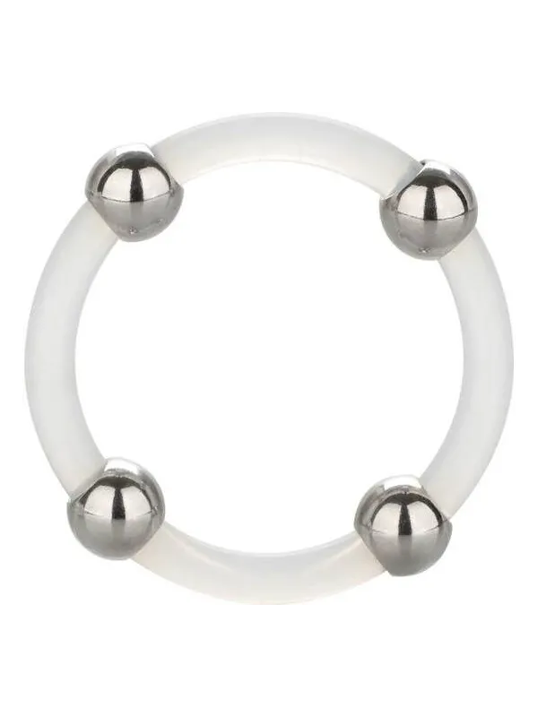 California Exotics - Anello In Silicone Con Perline In Acciaio L - CALIFORNIA EXOTICS - Anelli Fallici | erosidea.com