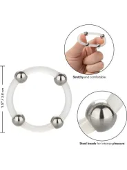 California Exotics - Anello In Silicone Con Perline In Acciaio L - CALIFORNIA EXOTICS - Anelli Fallici | erosidea.com