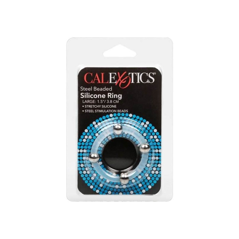 California Exotics - Anello In Silicone Con Perline In Acciaio L - CALIFORNIA EXOTICS - Anelli Fallici | erosidea.com