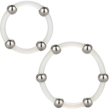 California Exotics - Set Di Anelli In Silicone Con Perline In Acciaio - CALIFORNIA EXOTICS - Anelli Fallici | erosidea.com