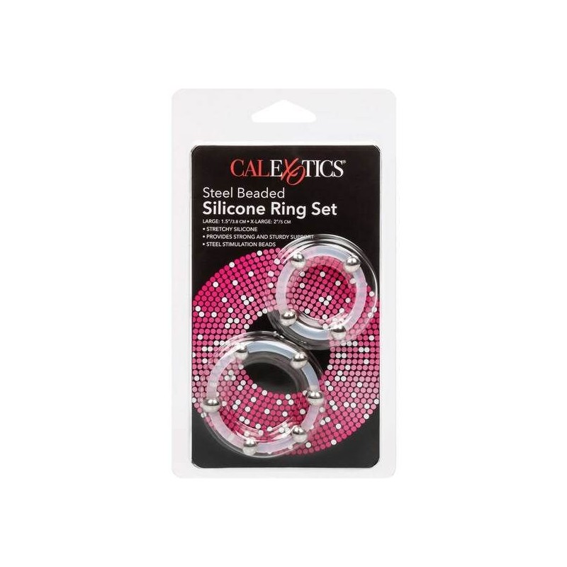 California Exotics - Set Di Anelli In Silicone Con Perline In Acciaio - CALIFORNIA EXOTICS - Anelli Fallici | erosidea.com
