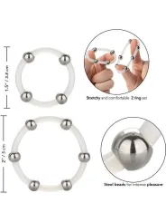 California Exotics - Set Di Anelli In Silicone Con Perline In Acciaio - CALIFORNIA EXOTICS - Anelli Fallici | erosidea.com
