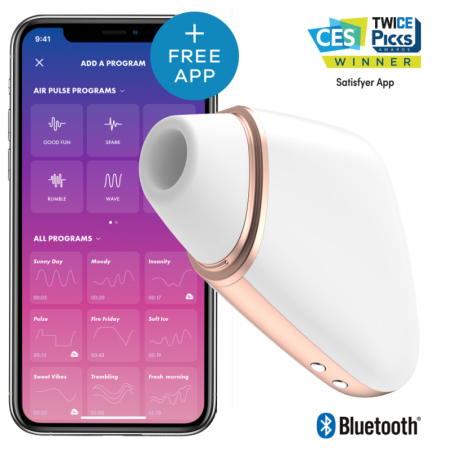 Stimolatore E Vibratore Triangolo Love Bianco - SATISFYER CONNECT - Succhia Clitoride | erosidea.com