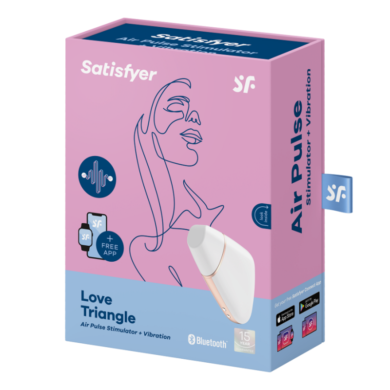 Stimolatore E Vibratore Triangolo Love Bianco - SATISFYER CONNECT - Succhia Clitoride | erosidea.com