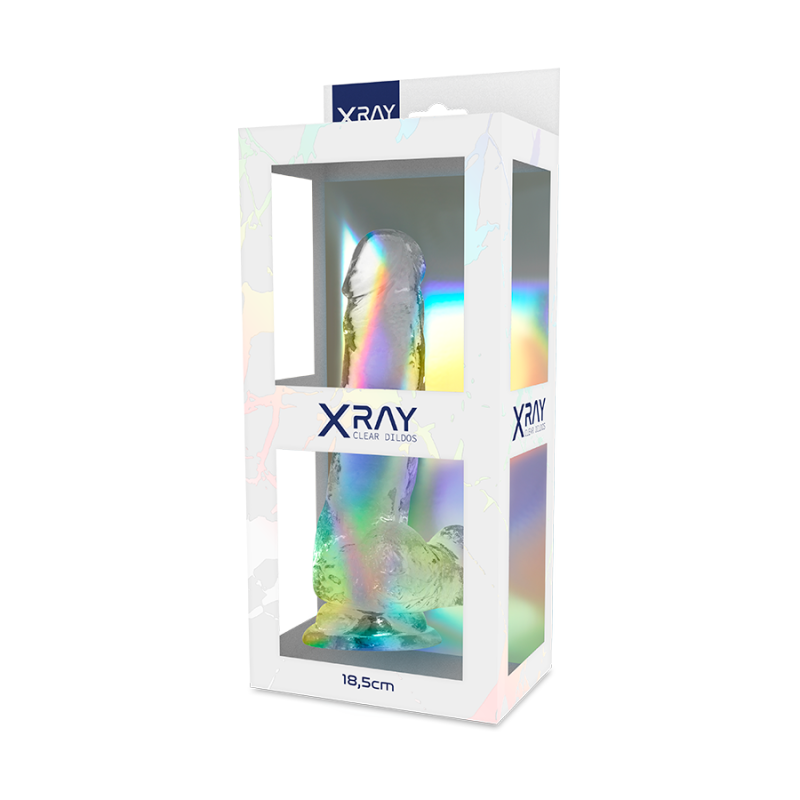 X Ray - Pene Trasparente Con Sfere 18.5 Cm X 3.8 Cm - X RAY - Dildo Speciali | erosidea.com