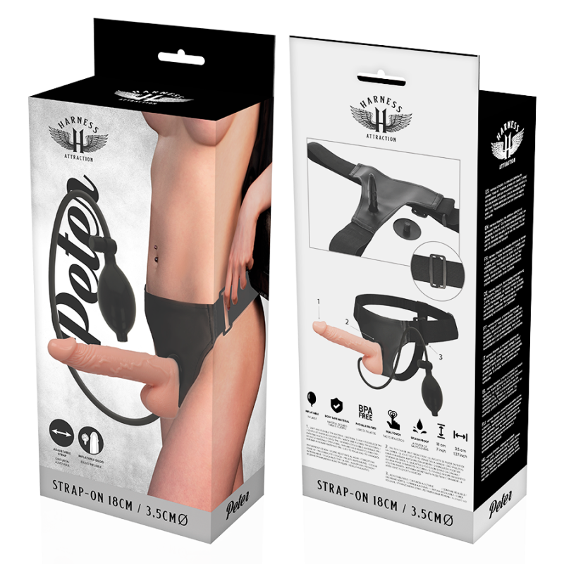 Harness Attraction - Rnes Peter Con Pene Gonfiabile 18 X 35 Cm - HARNESS ATTRACTION - Strap-on e Imbracature | erosidea.com