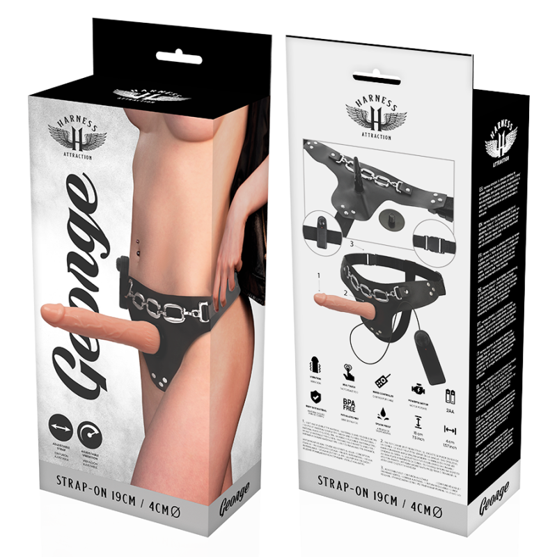 Vibratore Harness Attraction Rnes George Realistico 19 X 4 Cm - HARNESS ATTRACTION - Dildo Realistici | erosidea.com