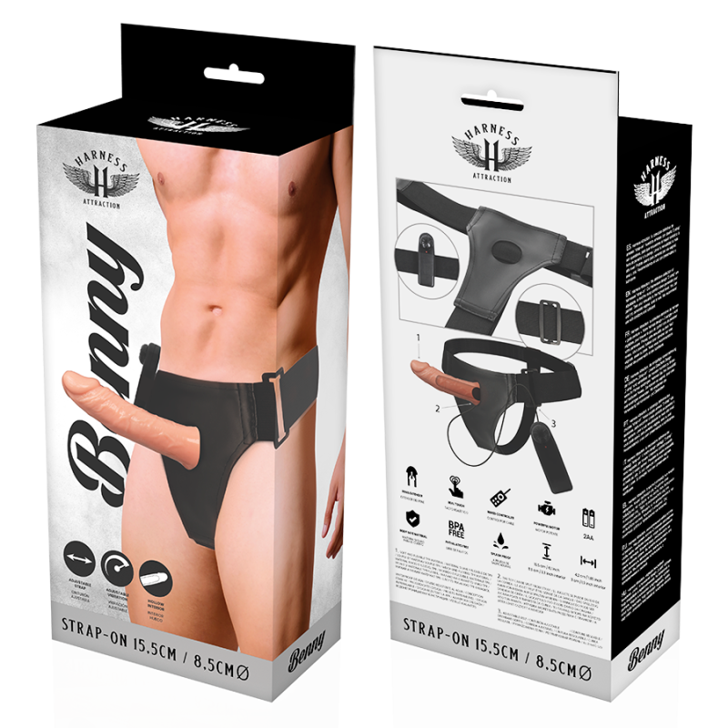 Vibratore Harness Attraction Rnes Hollow Benny Con 15 X 45 Cm - HARNESS ATTRACTION - Strap-on e Imbracature | erosidea.com