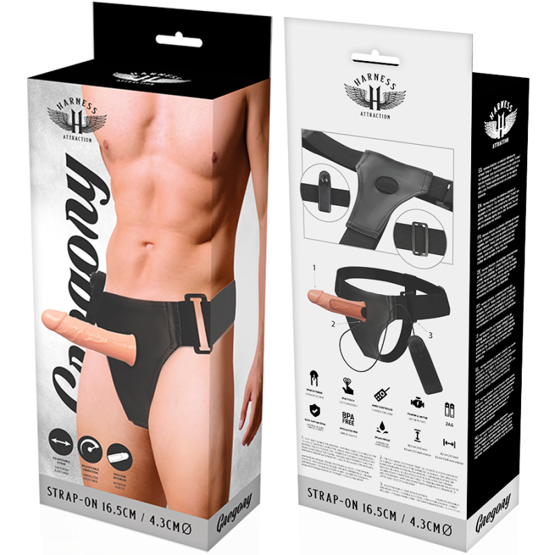 Vibratore Harness Attraction Gregory Hollow Rnes Con 165 X 43 Cm - HARNESS ATTRACTION - Strap-on e Imbracature | erosidea.com