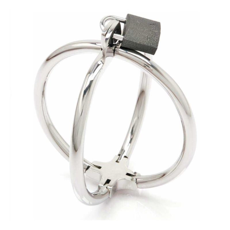 Metal Hard - Fermamanette Criss Cross In Acciaio Inossidabile - METAL HARD - Manette e Polsini | erosidea.com