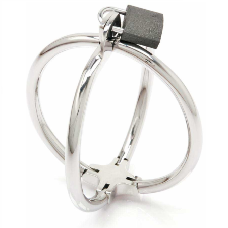 Metal Hard - Fermamanette Criss Cross In Acciaio Inossidabile - METAL HARD - Manette e Polsini | erosidea.com