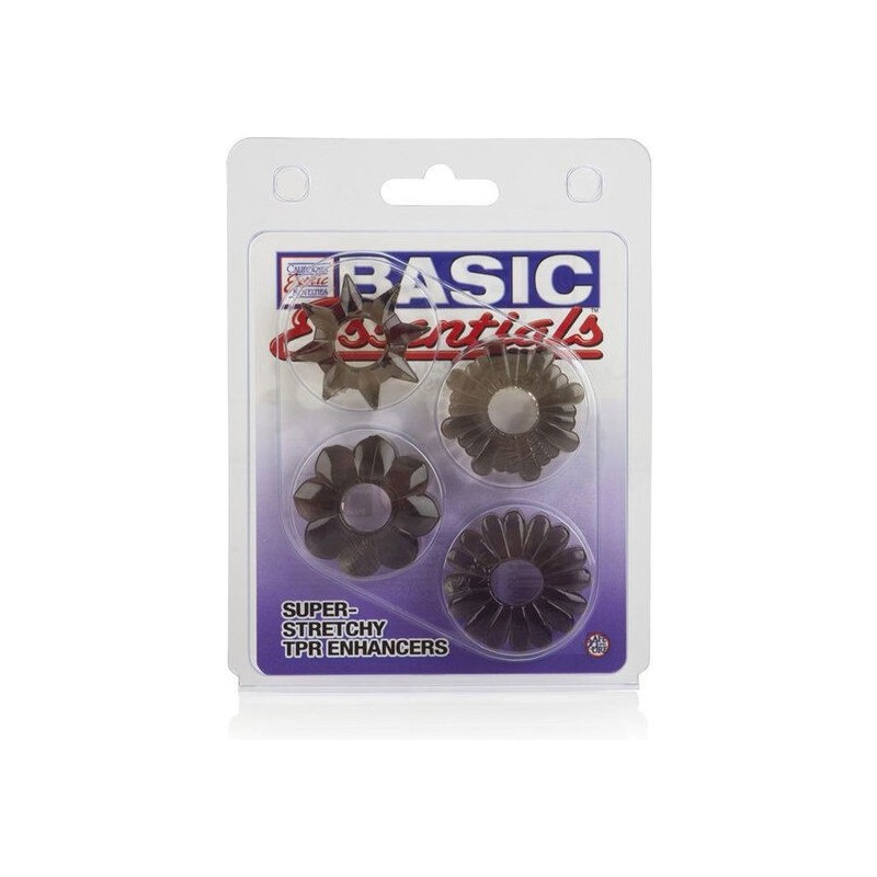 California Exotics - Basic Essentials Confezione Da 4 - CALIFORNIA EXOTICS - Anelli Fallici | erosidea.com