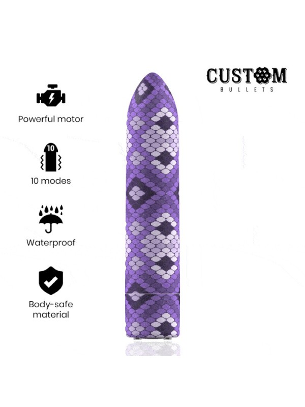 Custom Bullets - Rechargeable Snake Purple Magnetic Bullet 10V - CUSTOM BULLETS - Vibratori Mini | erosidea.com