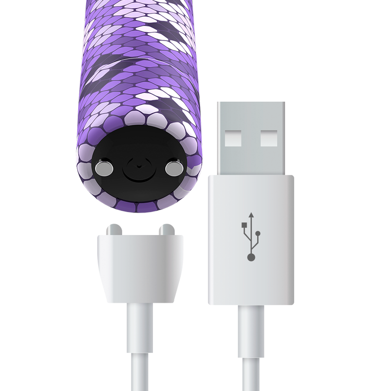 Custom Bullets - Rechargeable Snake Purple Magnetic Bullet 10V - CUSTOM BULLETS - Vibratori Mini | erosidea.com
