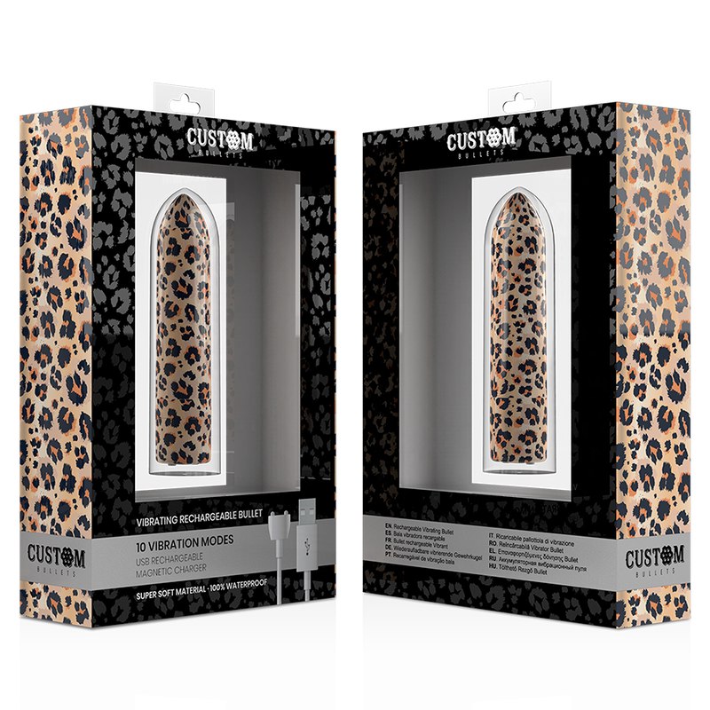 Custom Bullets - Personalizzati Ricaricabili Leopard 10 Intensit€ - CUSTOM BULLETS - Vibratori Mini | erosidea.com