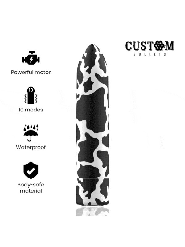 Custom Bullets - Bullet Ricaricabili Mucca 10 Intensit€ - CUSTOM BULLETS - Vibratori Mini | erosidea.com
