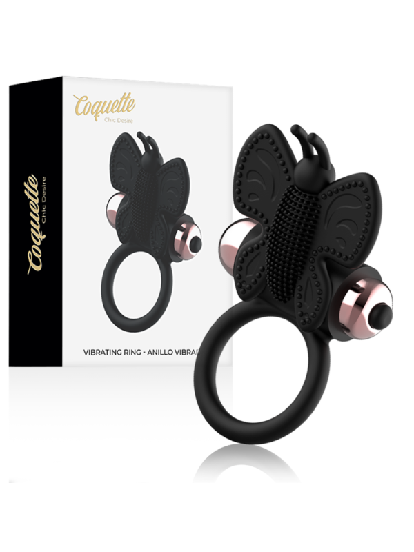 Vibratore Coquette Toys Anello Pene Farfalla Con Nero/Oro - COQUETTE TOYS - Vibratori | erosidea.com