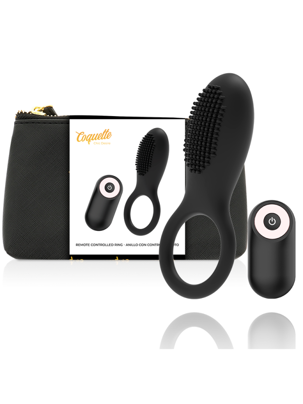 Coquette Toys - Cock Ring Telecomando Ricaricabile Nero/Oro - COQUETTE TOYS - Anelli Fallici | erosidea.com