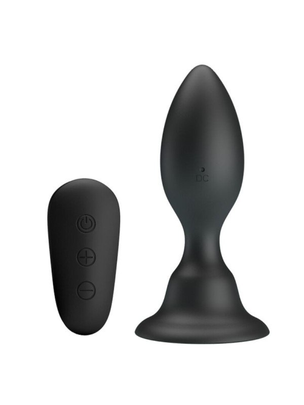 Mr Play - Plug Anale Nero Con Telecomando E Vibrazione - MR PLAY - Plug e Catene Anali | erosidea.com