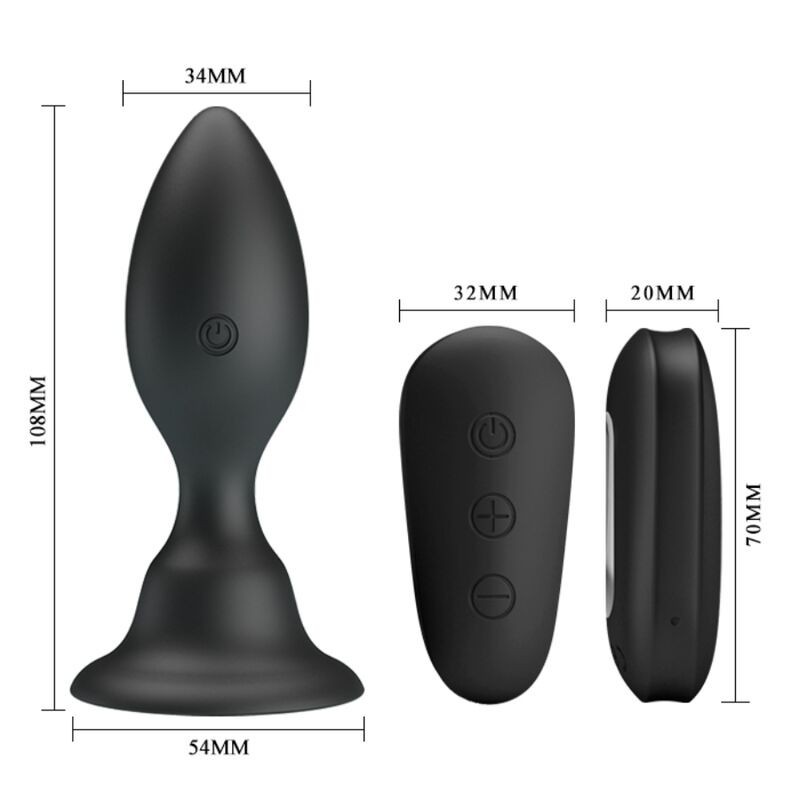 Mr Play - Plug Anale Nero Con Telecomando E Vibrazione - MR PLAY - Plug e Catene Anali | erosidea.com