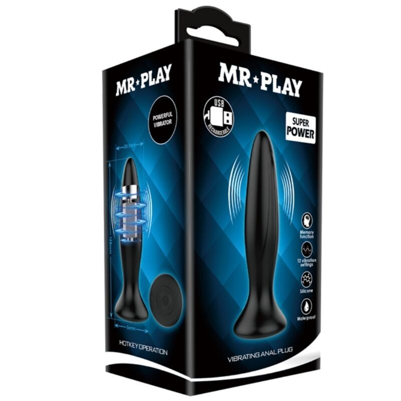Vibratore Mr Play Plug Anale Nero Ricaricabile - MR PLAY - Plug e Catene Anali | erosidea.com