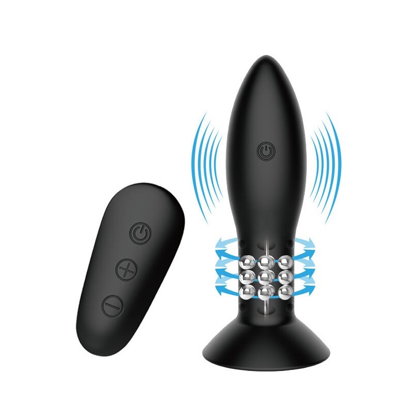 Mr Play - Plug Con Telecomando Sfere Rotanti Nere - MR PLAY - Ovetti Palline Sfere | erosidea.com