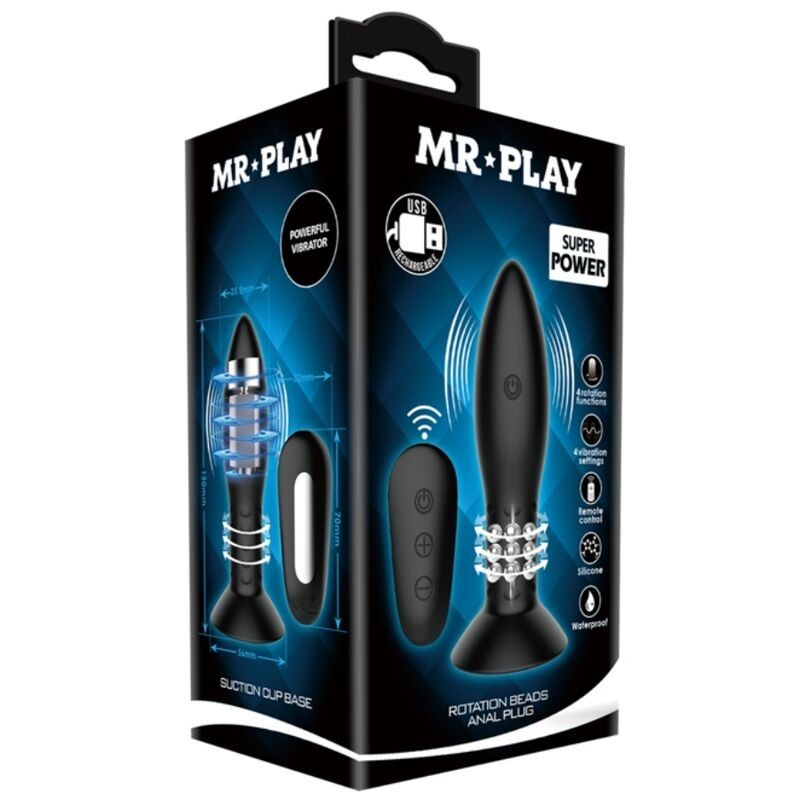 Mr Play - Plug Con Telecomando Sfere Rotanti Nere - MR PLAY - Ovetti Palline Sfere | erosidea.com
